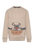 Sweatshirt Ls Tops Sweatshirts & Hoodies Sweatshirts Beige Minymo