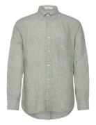 Reg Linen Shirt Tops Shirts Linen Shirts Green GANT