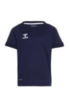 Hmllead S/S Poly Jersey Kids Tops T-Kortærmet Skjorte Navy Hummel