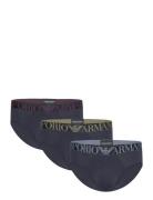 Men's Knit 3-Pack Brief Underbukser Y-front Briefs Navy Emporio Armani