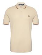 Twin Tipped Fp Shirt Tops Polos Short-sleeved Cream Fred Perry