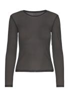 Pcninni Ls Mesh Top Jrs Noos Bc Tops T-shirts & Tops Long-sleeved Blac...