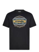 Americana Tee Tops T-Kortærmet Skjorte Black Wrangler