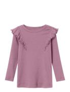 Nmfnilla Xsl Top Tops T-shirts Long-sleeved T-Skjorte Pink Name It