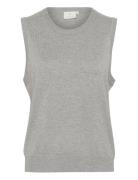 Kalizza Knit Slipover Vests Knitted Vests Grey Kaffe