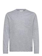 Long Sleeve Cotton T-Shirt Tops T-shirts Long-sleeved T-Skjorte Grey M...