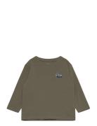 Nmmnute Nreg Ls Top Box Tops T-shirts Long-sleeved T-Skjorte Green Nam...