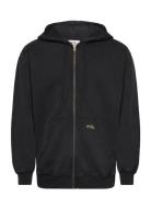 Patch Zip Hood Tops Sweatshirts & Hoodies Hoodies Black Stan Ray