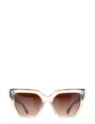 Lisa Champagne Gradual Brown Firkantede Solbriller Pink Corlin Eyewear