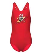 Adidas Disney Mickey & Friends Swim Suit Badedragt Badetøj Red Adidas ...