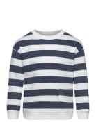 Striped Print Sweatshirt Tops Sweatshirts & Hoodies Sweatshirts Navy M...