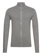 Melange Zip Cardigan Knit Tops Knitwear Full Zip Jumpers Grey Lindberg...