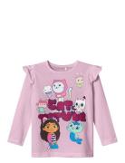 Nmfsabina Gabby Ls Top Sky Tops T-shirts Long-sleeved T-Skjorte Pink N...