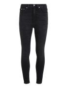 High Rise Super Skinny Ankle Bottoms Jeans Skinny Black Calvin Klein J...