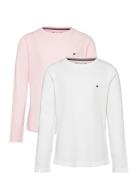 2 Pk Ls Tee Tops T-shirts Long-sleeved T-Skjorte Pink Tommy Hilfiger