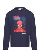 Tshirt Tops T-shirts Long-sleeved T-Skjorte Navy Spider-man