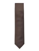 Polyester Tie 7 Cm Slips Brown Lindbergh Black