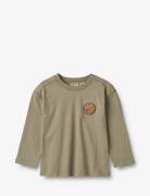 T-Shirt L/S Barny Tops T-shirts Long-sleeved T-Skjorte Khaki Green Whe...