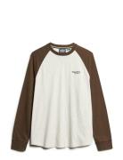 Essential Logo Baseball Ls Top Tops T-Langærmet Skjorte White Superdry