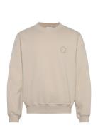 Orbit Emb Sweater Tops Sweatshirts & Hoodies Sweatshirts Beige Daily P...