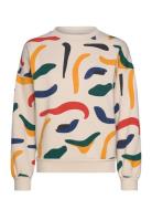 Brushstrokes Printed Sweatshirt Tops Sweatshirts & Hoodies Sweatshirts...