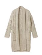 Knit Cardigan Cable Structure Tops Knitwear Cardigans Beige Tom Tailor