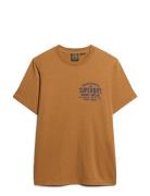 Machined Goods Workwear Tee Tops T-Kortærmet Skjorte Brown Superdry