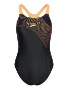 Womens Medley Logo 1 Piece Sport Swimsuits Black Speedo