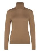 Modal Silk Nylon-Ls Sweater Tops Knitwear Turtleneck Khaki Green Laure...