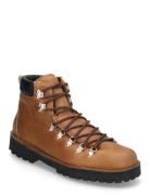 Slhalfred Leather Hiking Boot Snørestøvler Brown Selected Homme