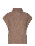 Fresnoll Knit Vest Sl Vests Knitted Vests Brown Lollys Laundry