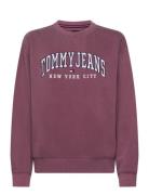 Tjw Rlx Varsity Crew Tops Sweatshirts & Hoodies Sweatshirts Burgundy T...