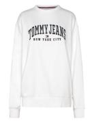 Tjw Rlx Varsity Crew Tops Sweatshirts & Hoodies Sweatshirts White Tomm...