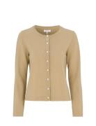 Paris Pearl Cardigan Tops Knitwear Cardigans Beige Newhouse