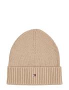 Th Flag Pima Cotton Beanie Accessories Headwear Beanies Beige Tommy Hi...