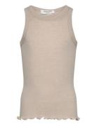 Wool Top Tops T-shirts Sleeveless Beige Rosemunde Kids