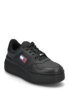 New Tjw Retro Basket Sneaker Fl Low-top Sneakers Black Tommy Hilfiger