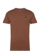 Arjun T-Shirt Tops T-Kortærmet Skjorte Brown U.S. Polo Assn.