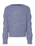 Kogrosetta L/S Glitter Knt Tops Knitwear Pullovers Blue Kids Only