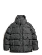 Hooded 5 Baffle Sports Puffer Uldfrakke Frakke Grey Superdry