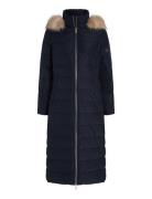 Heritage Down Tyra Maxi With Fur Foret Jakke Navy Tommy Hilfiger