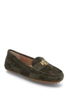 Barnsbury Suede Loafer Loafers Flade Sko Khaki Green Lauren Ralph Laur...