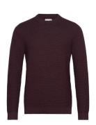 Jjotto Knit Crew Neck Ln Tops Knitwear Round Necks Burgundy Jack & J S