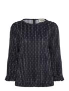 Luno Duna Top Aop Tops Blouses Long-sleeved Black Mads Nørgaard