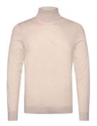 Slhtray Ls Knit Merino Roll Neck Noos Tops Polos Long-sleeved Beige Se...
