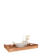 Ebba - Tray In Teak, Nature, 58X38 Cm Home Tableware Dining & Table Ac...