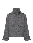 Mspeggy Trench Jacket Uldjakke Jakke Grey Minus