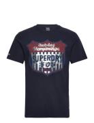 Gasoline Workwear Tee Tops T-Kortærmet Skjorte Navy Superdry