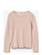 Wool Silk T-Shirt L/S Alli Tops T-shirts Long-sleeved T-Skjorte Pink W...