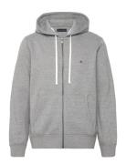 Essential Fleece Zip Through Tops Sweatshirts & Hoodies Hoodies Grey T...